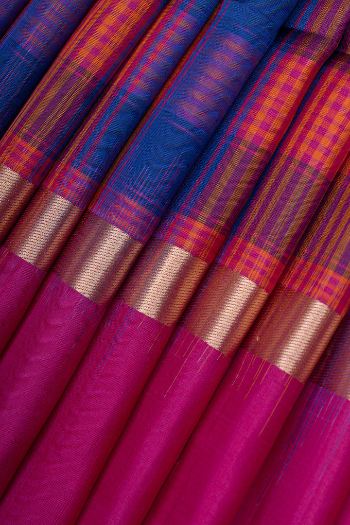 Palum pazhamum multi checks pure soft silk