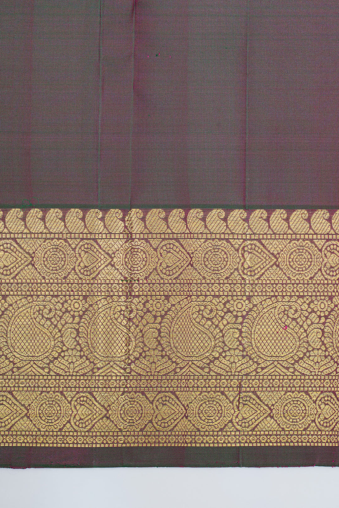 Peach orange traditional pure kanchipuram silk saree