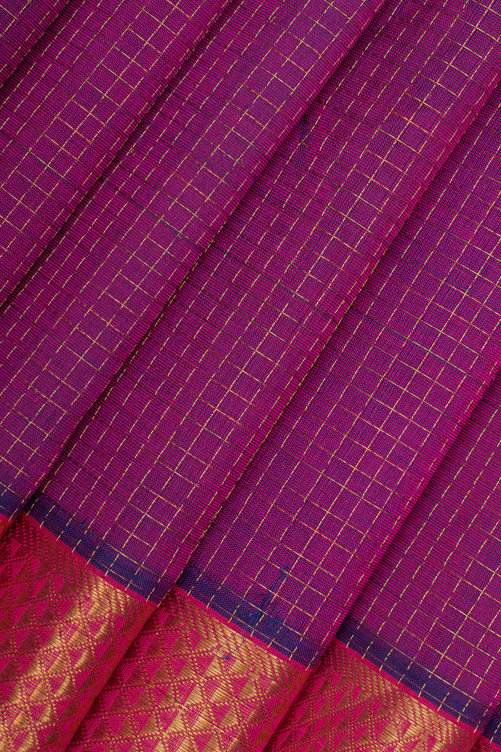 Purple plus butta pure silk cotton saree