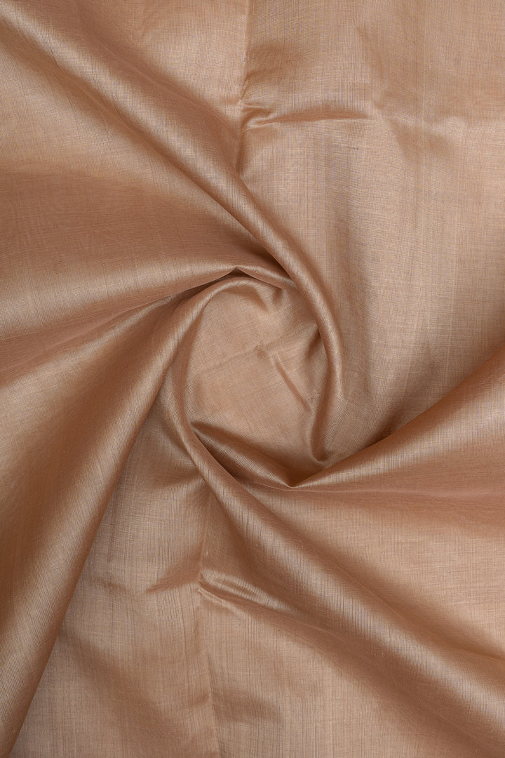 Beige and green pure silk cotton saree