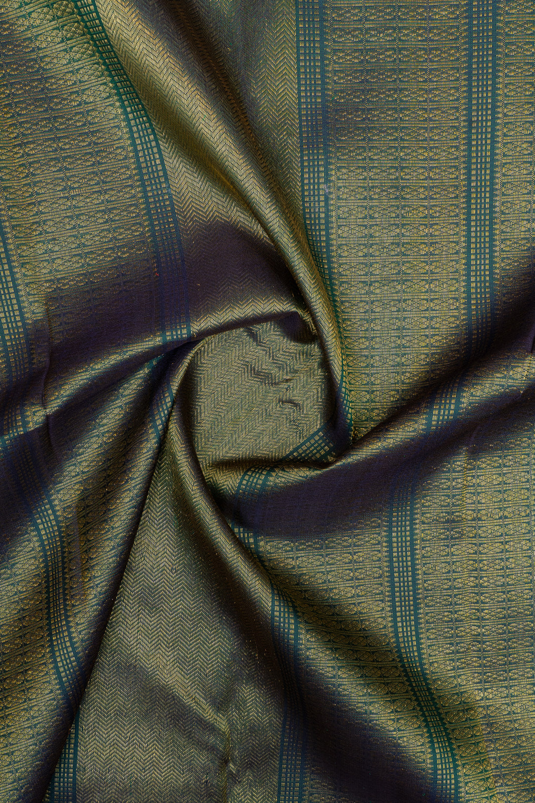 Ivory Muthu Zari checks pure kanchipuram silk saree