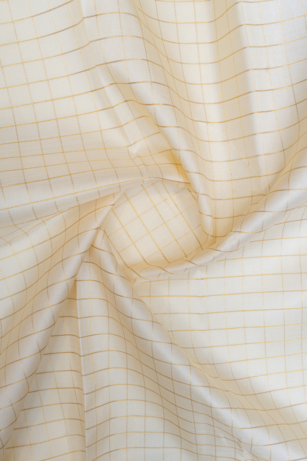 Ivory Muthu Zari checks pure kanchipuram silk saree