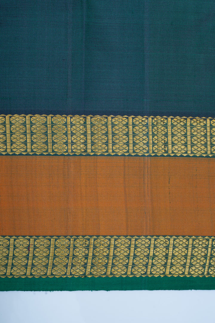 Ivory Muthu Zari checks pure kanchipuram silk saree