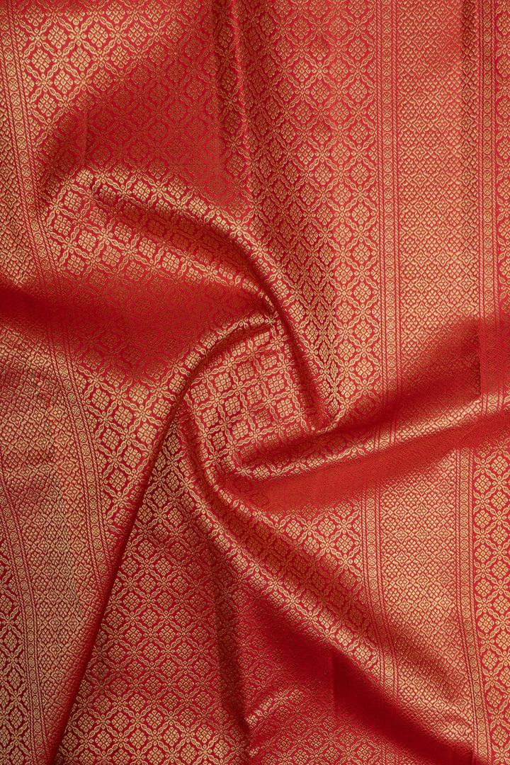 MS blue and red traditional pure kanchipuram silk saree