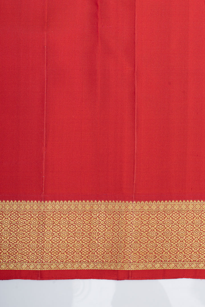 MS blue and red traditional pure kanchipuram silk saree