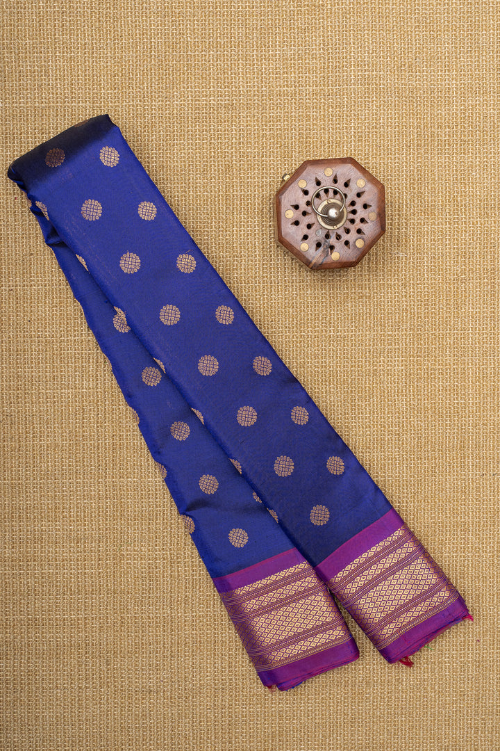 Navy blue and magenta Kuttu Gadwal silk saree