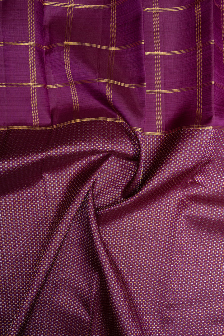 Purple brocade pure soft silk saree