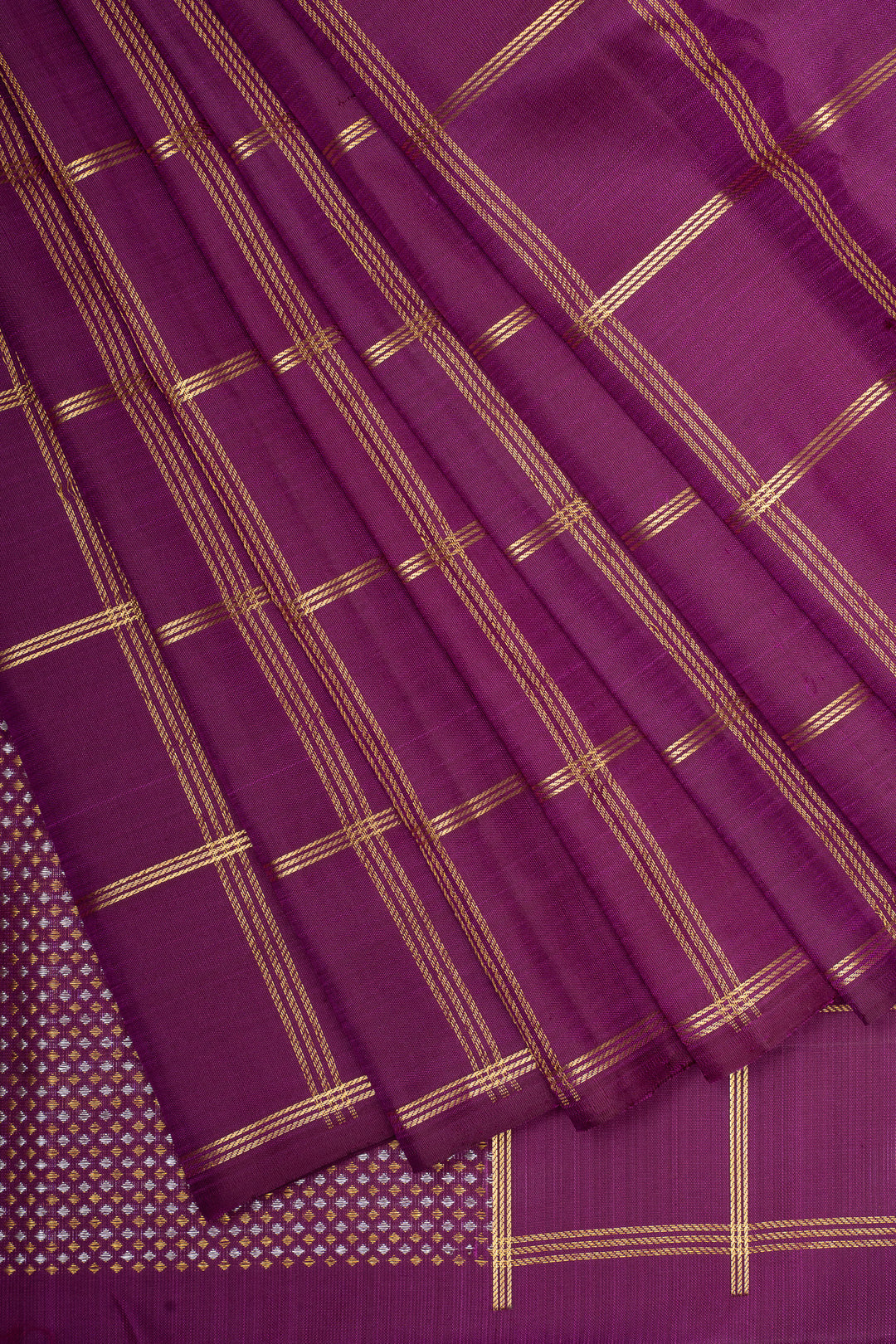 Purple brocade pure soft silk saree