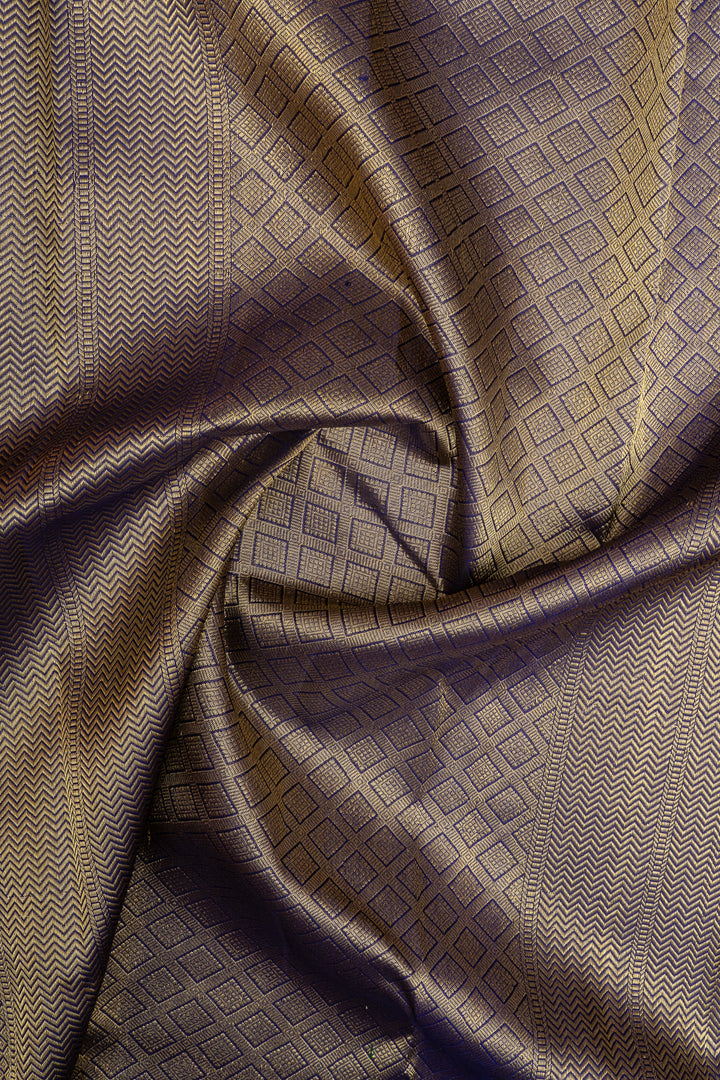 Orange and purple traditional pure kanchipuram silk saree