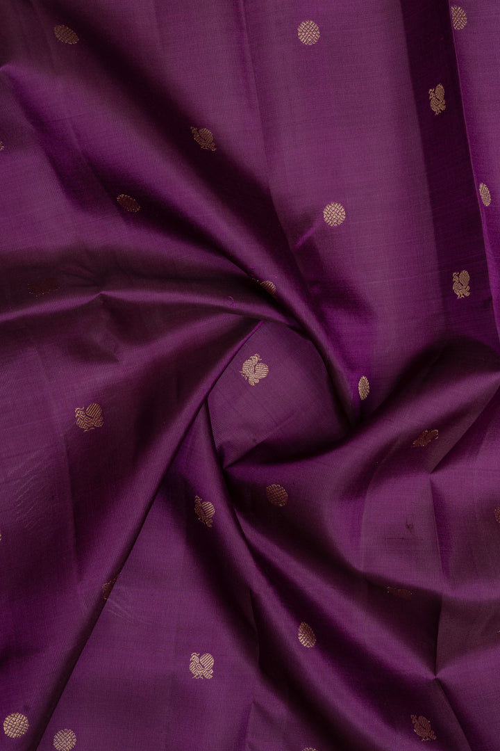 Purple traditional pure kanchipuram silk saree