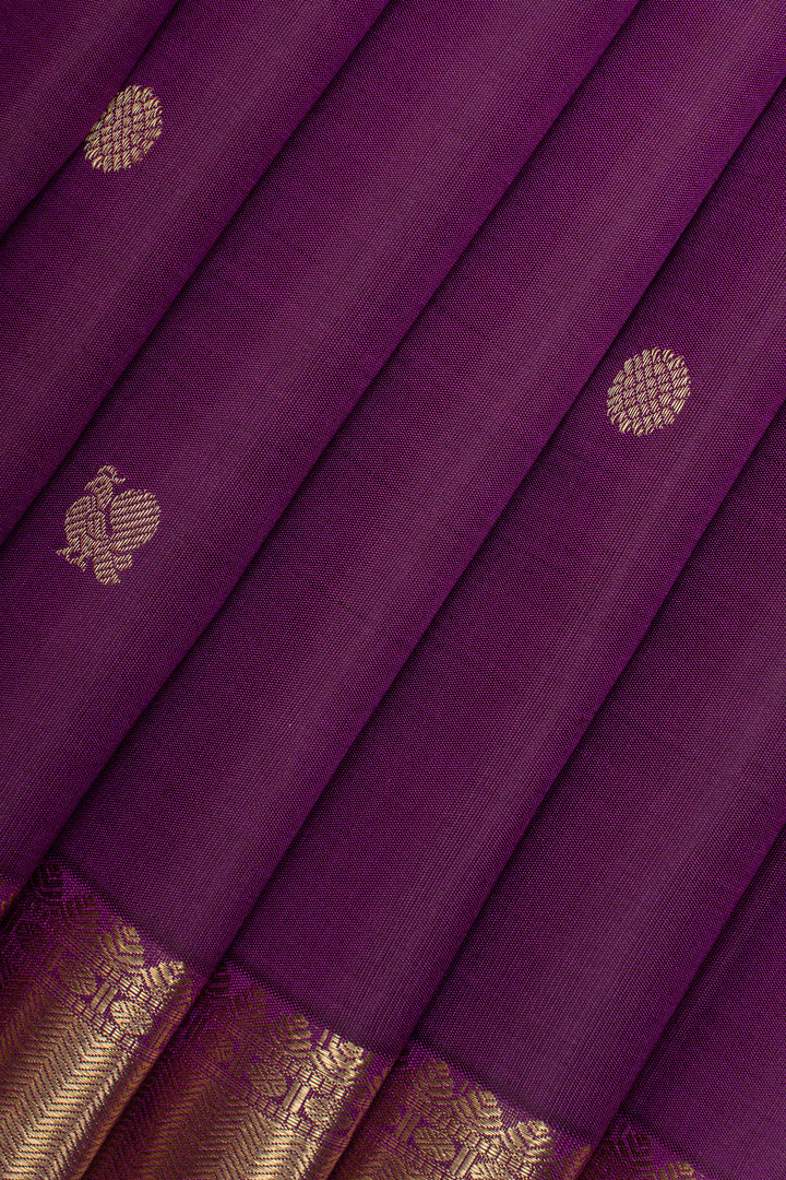 Purple traditional pure kanchipuram silk saree