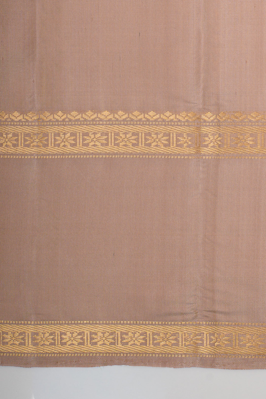Bluish grey and beige rettai pettu pure soft silk saree