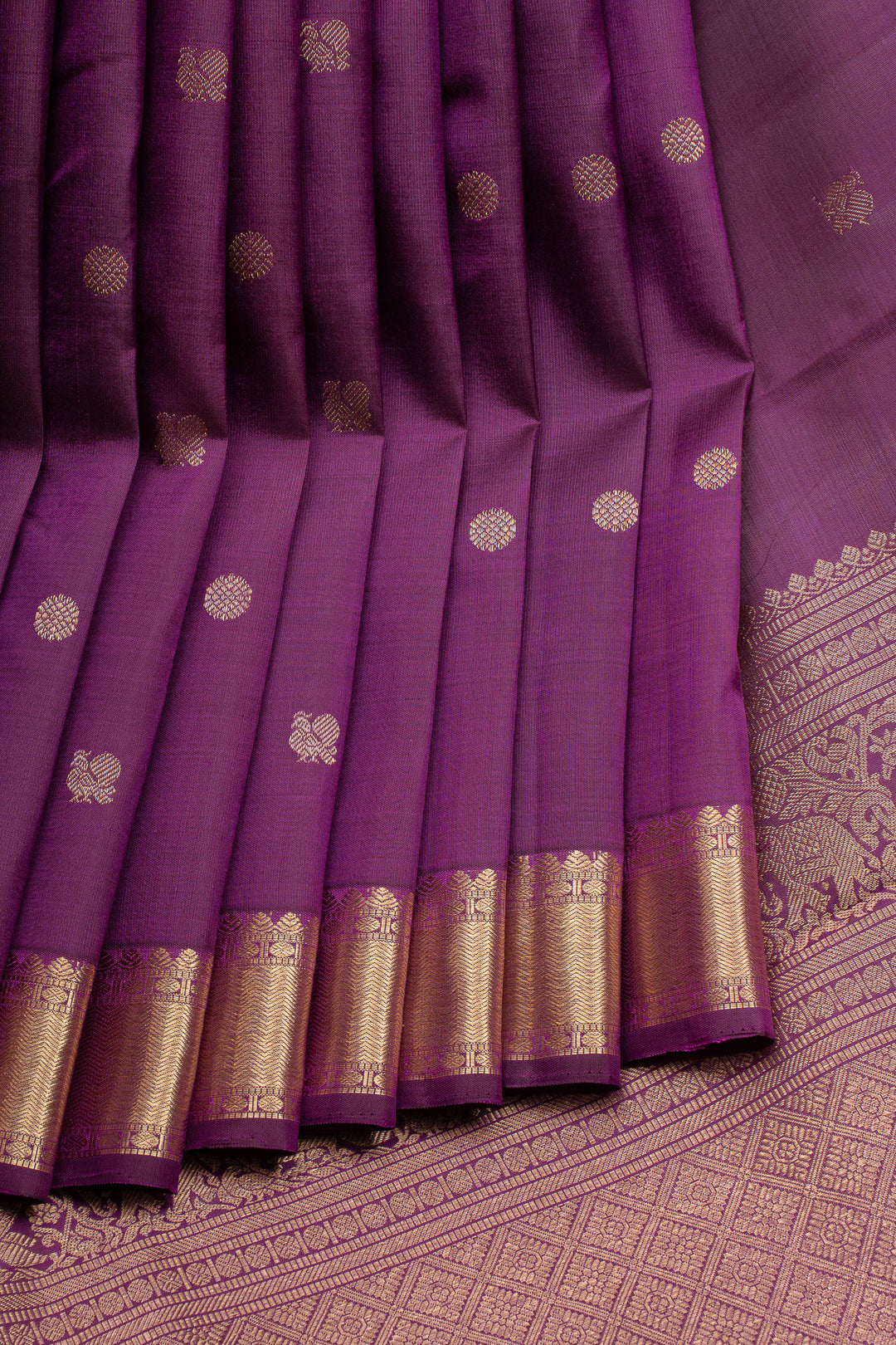 Purple traditional pure kanchipuram silk saree