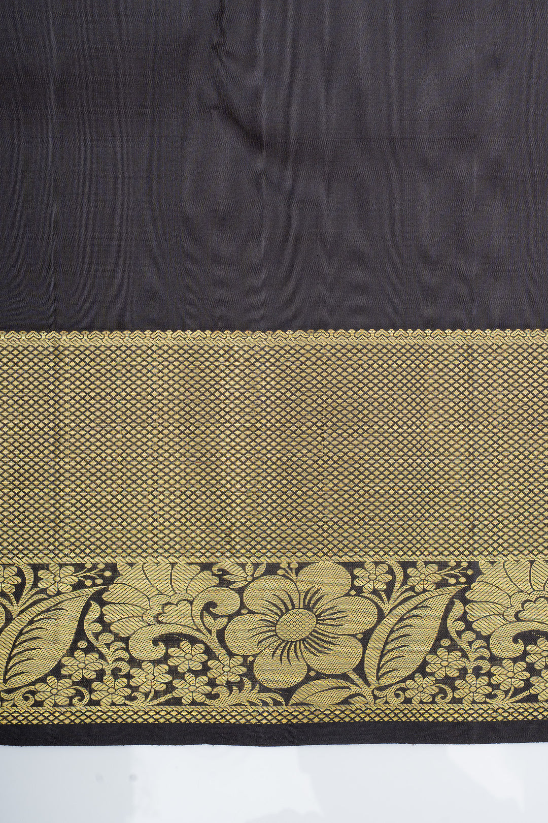 Lime green and brown traditional pure kanchipuram silk saree