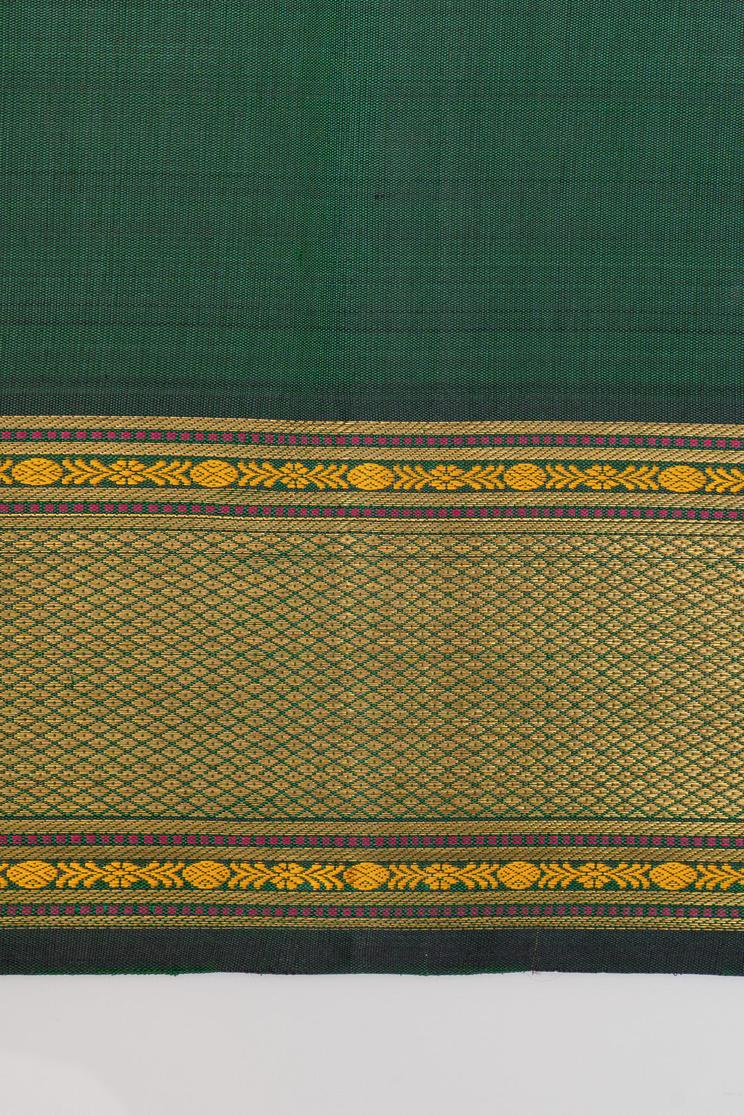 Red and green traditional pure kanchipuram silk saree