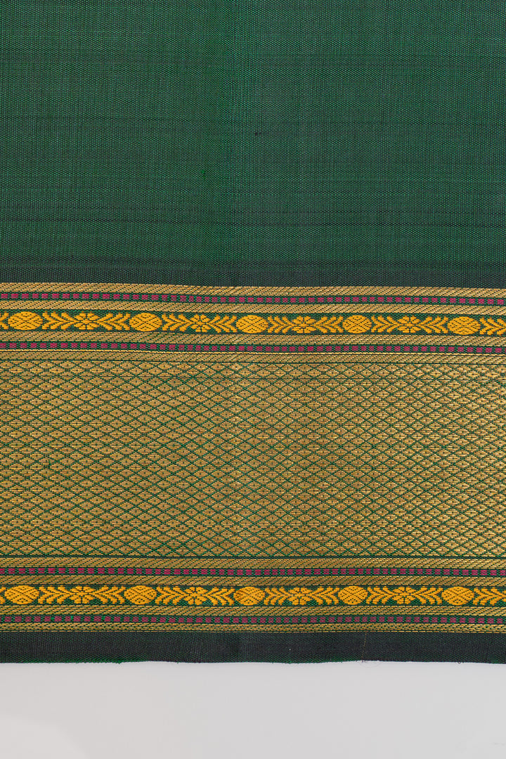 Red and green traditional pure kanchipuram silk saree