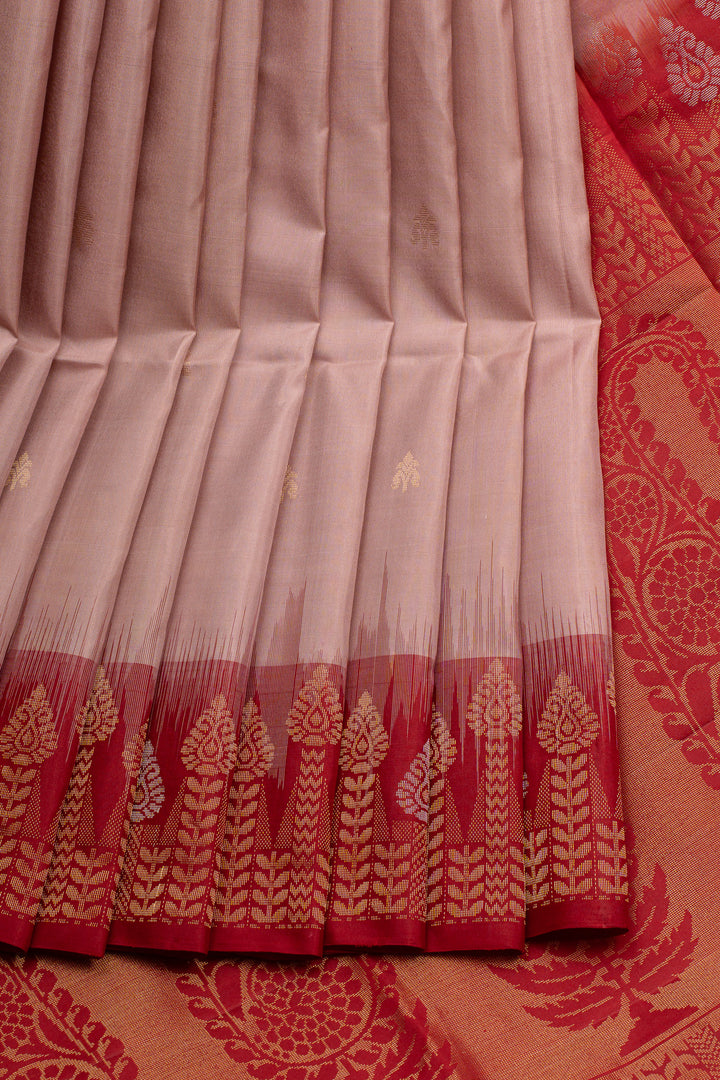 Mauve traditional pure soft silk saree
