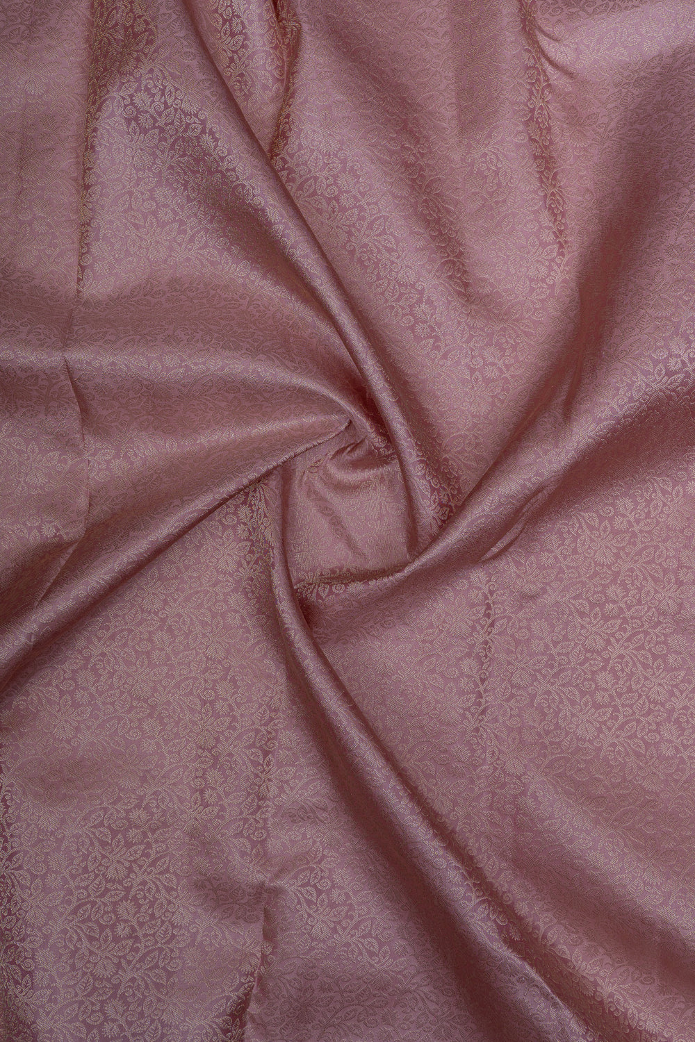 Lavender floral brocade pure Kanchipuram silk saree