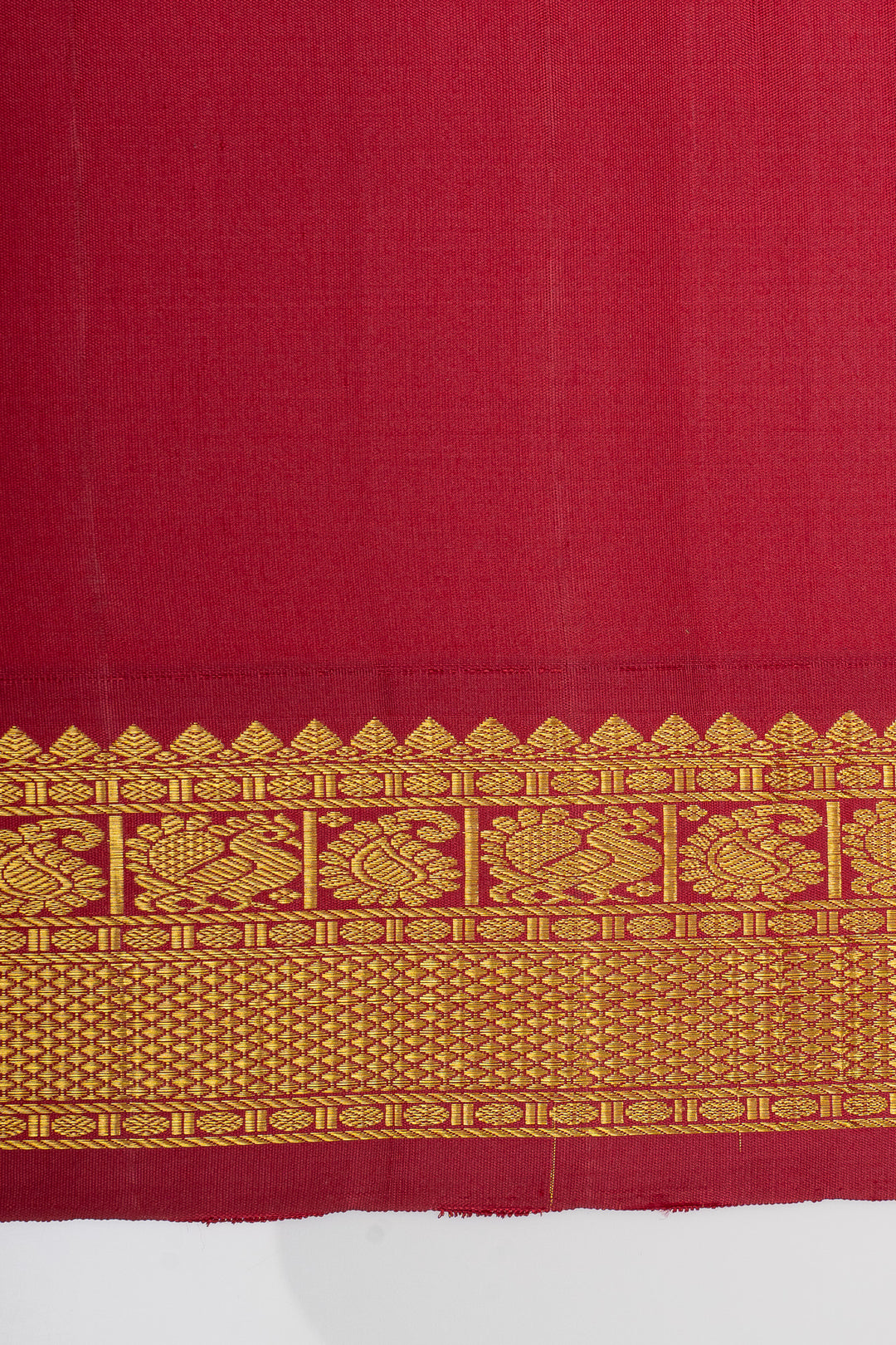 Mauve and red traditional pure kanchipuram silk saree