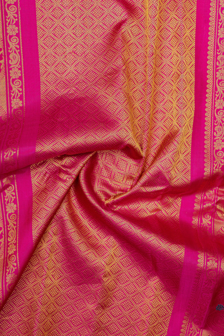 Pink traditional pure Gadwal silk saree