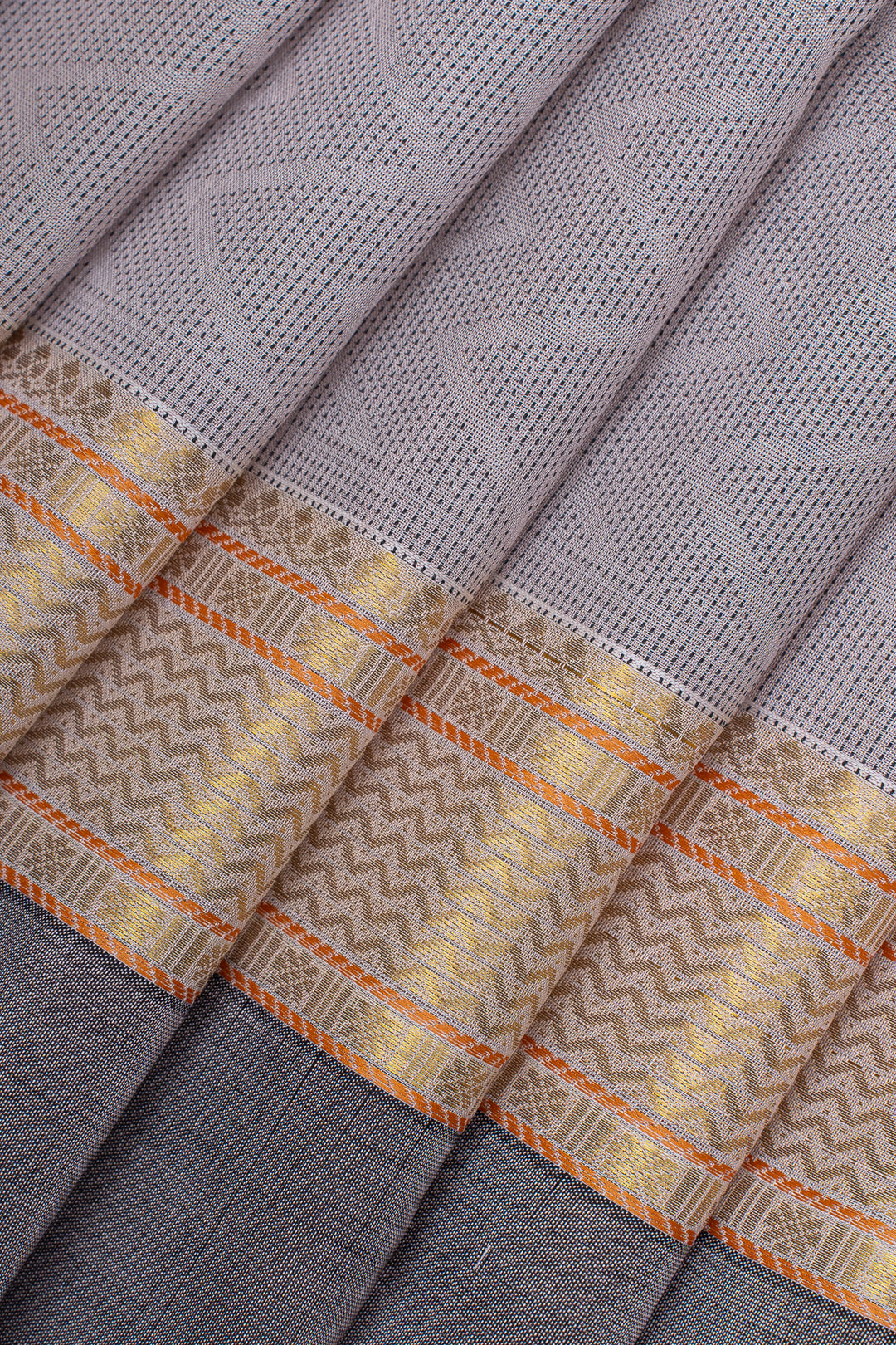 Grey threadwork pure silk cotton saree
