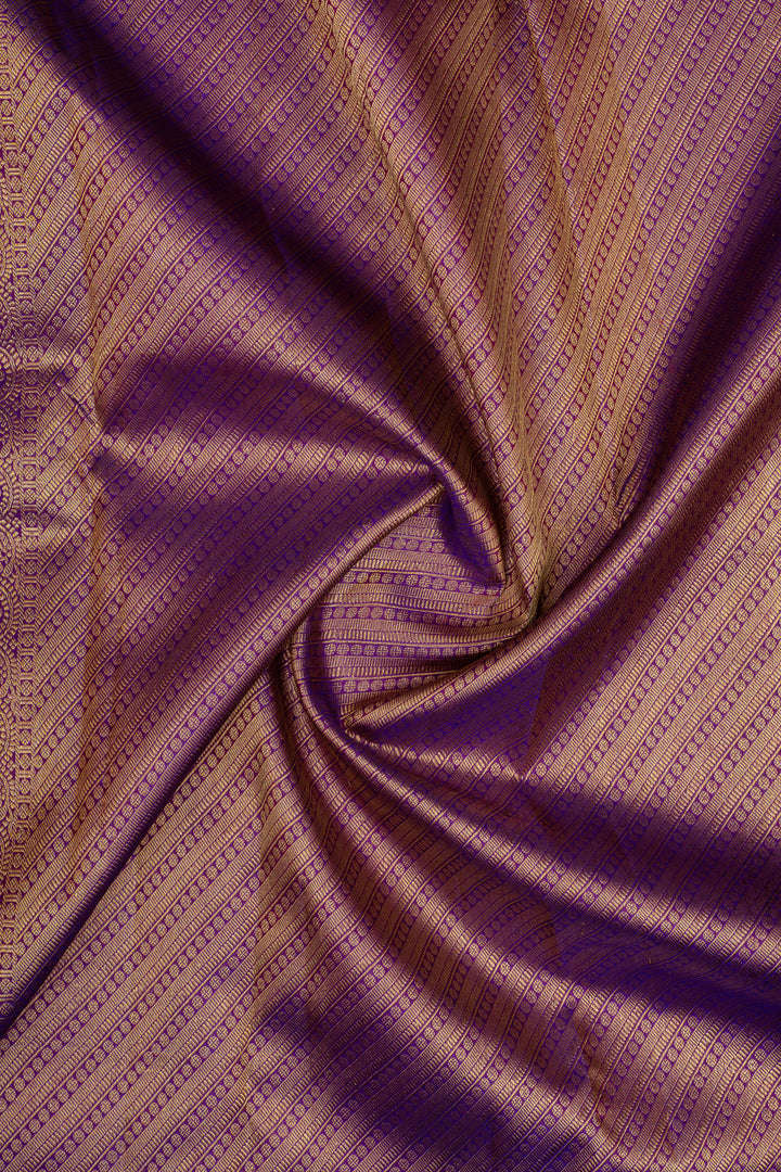 Peach orange triple pettu  pure kanchipuram silk saree