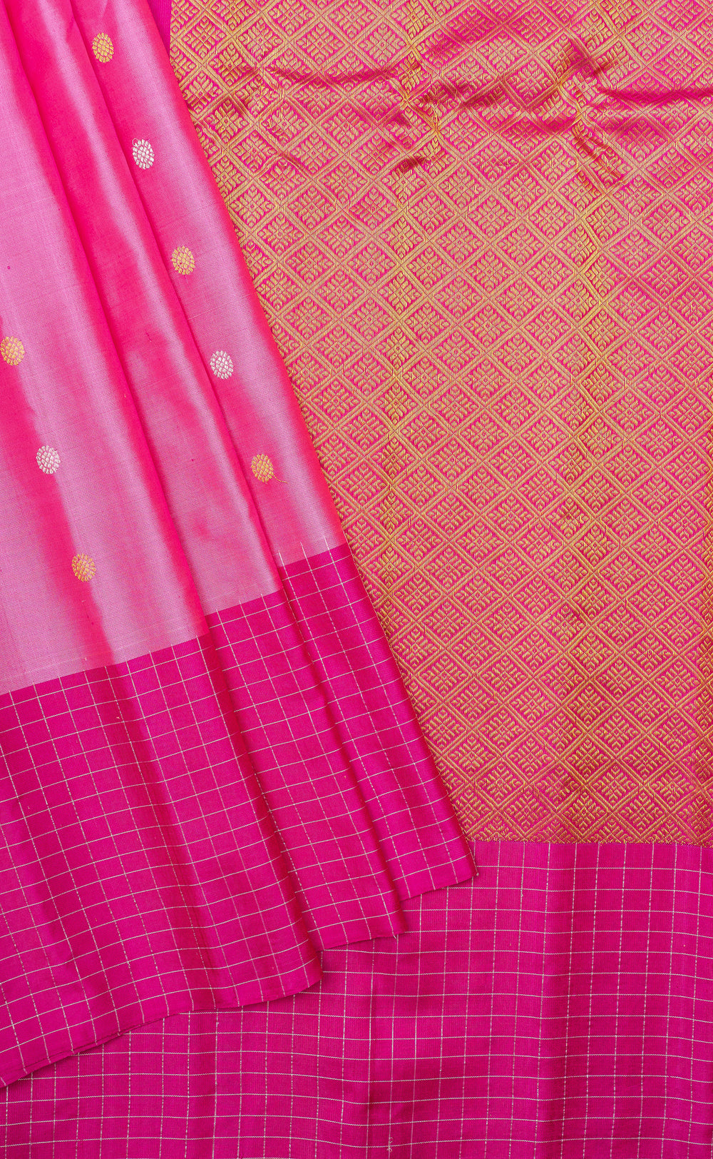 Pink traditional pure Gadwal silk saree