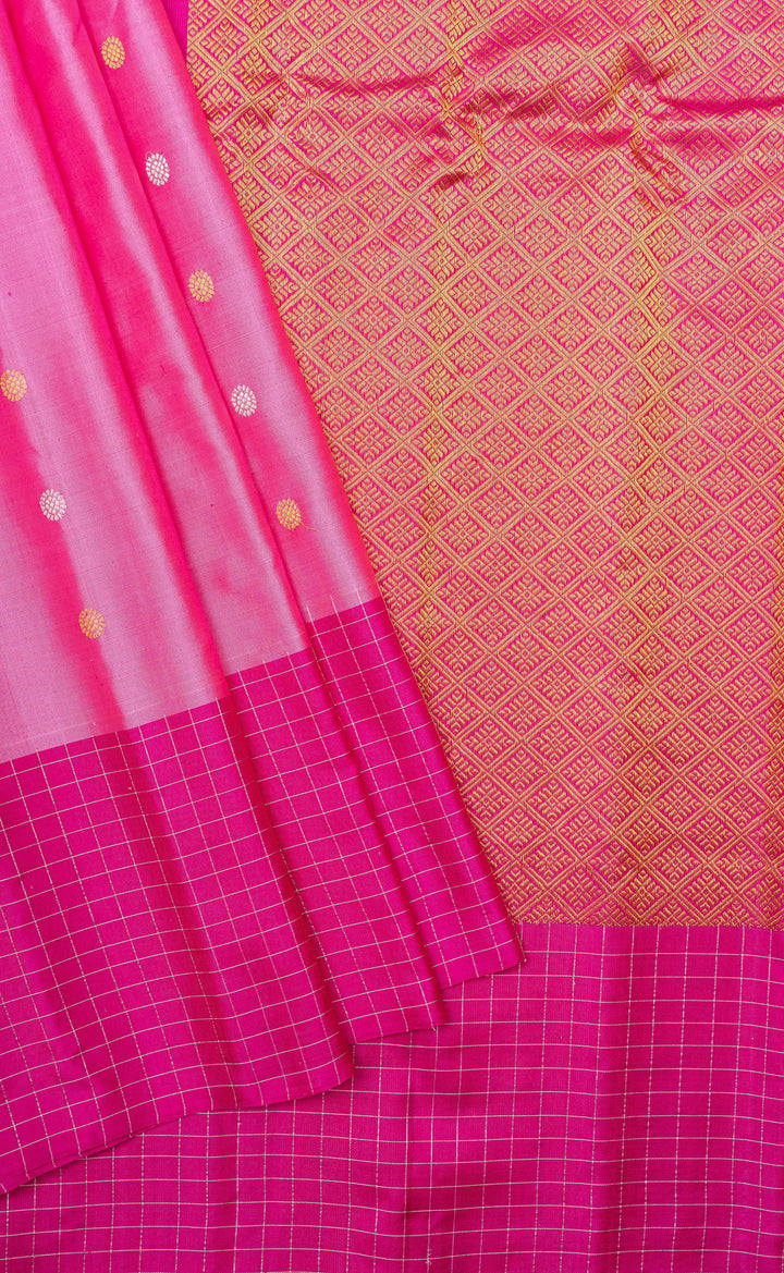 Pink traditional pure Gadwal silk saree