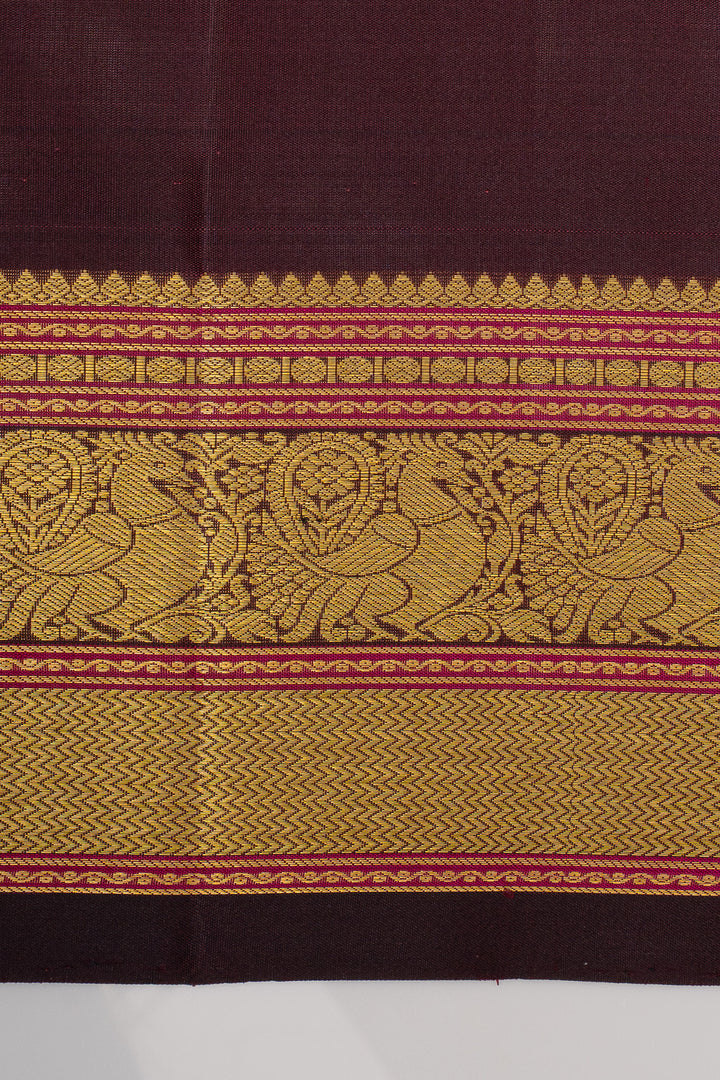 Powder blue and jamun pure kanchipuram silk saree