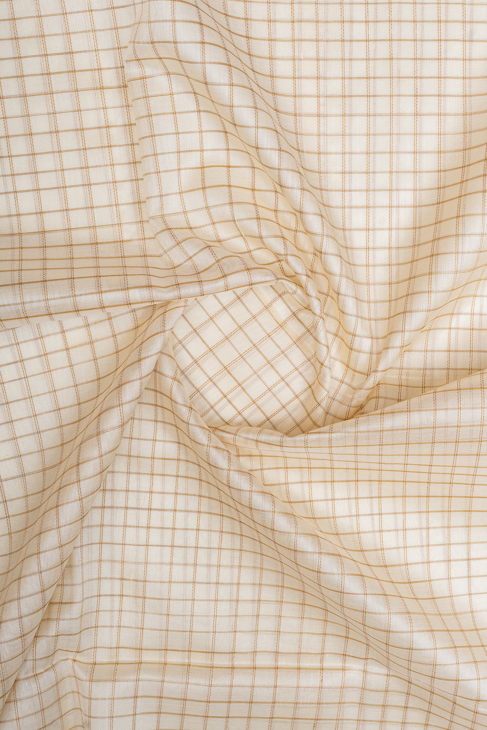 Off white checks pure cotton saree
