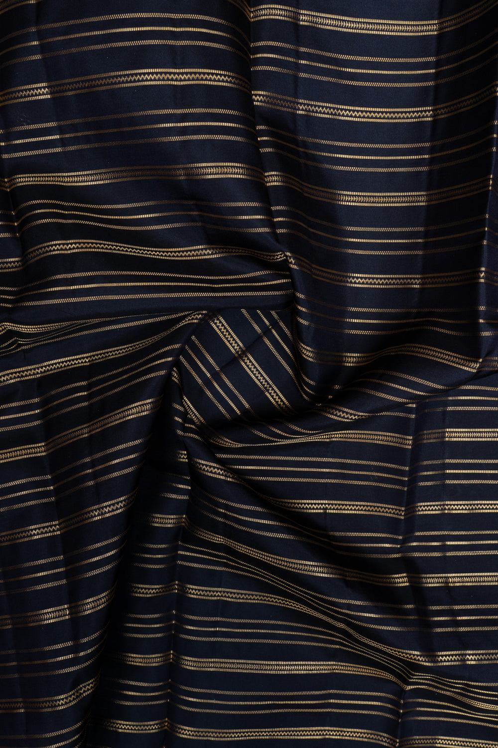 Navy blue and pink stripes pure kanchipuram silk saree