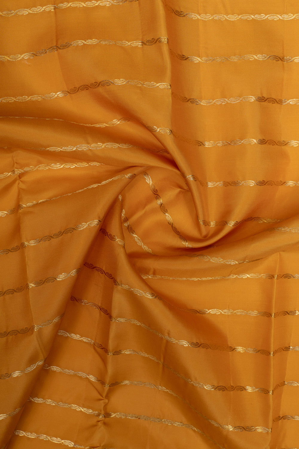 Yellow and red stripes pure kanchipuram silk saree