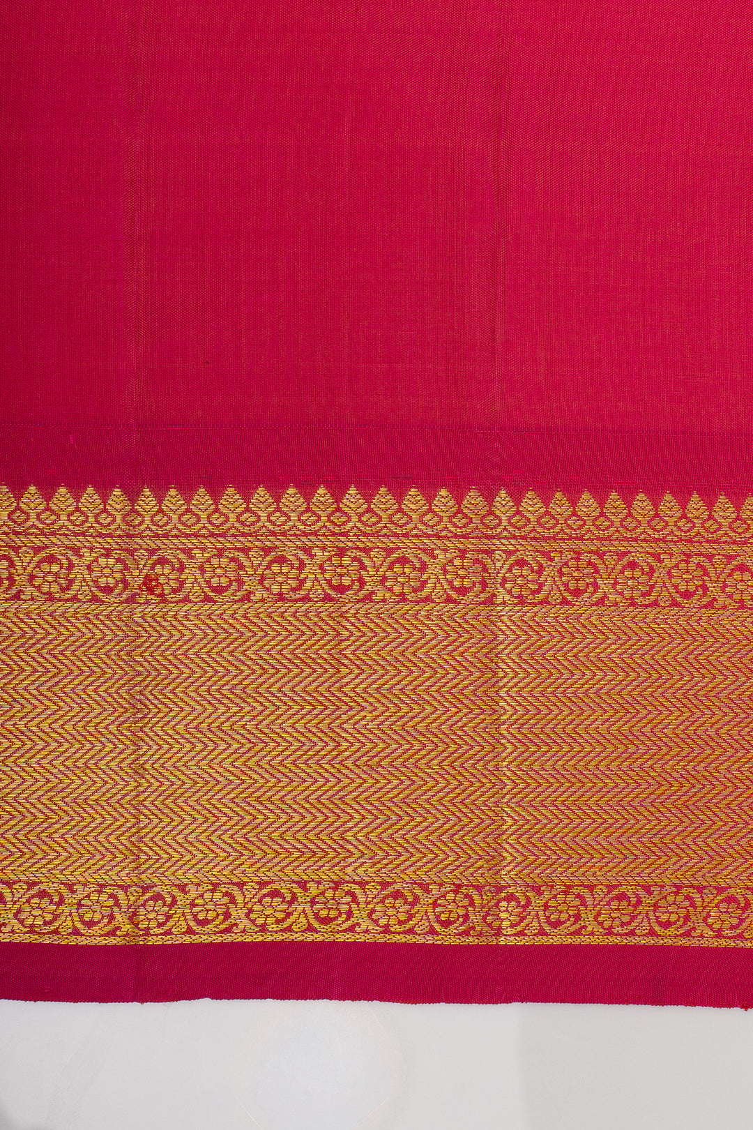 Pastel blue and red traditional pure kanchipuram silk saree
