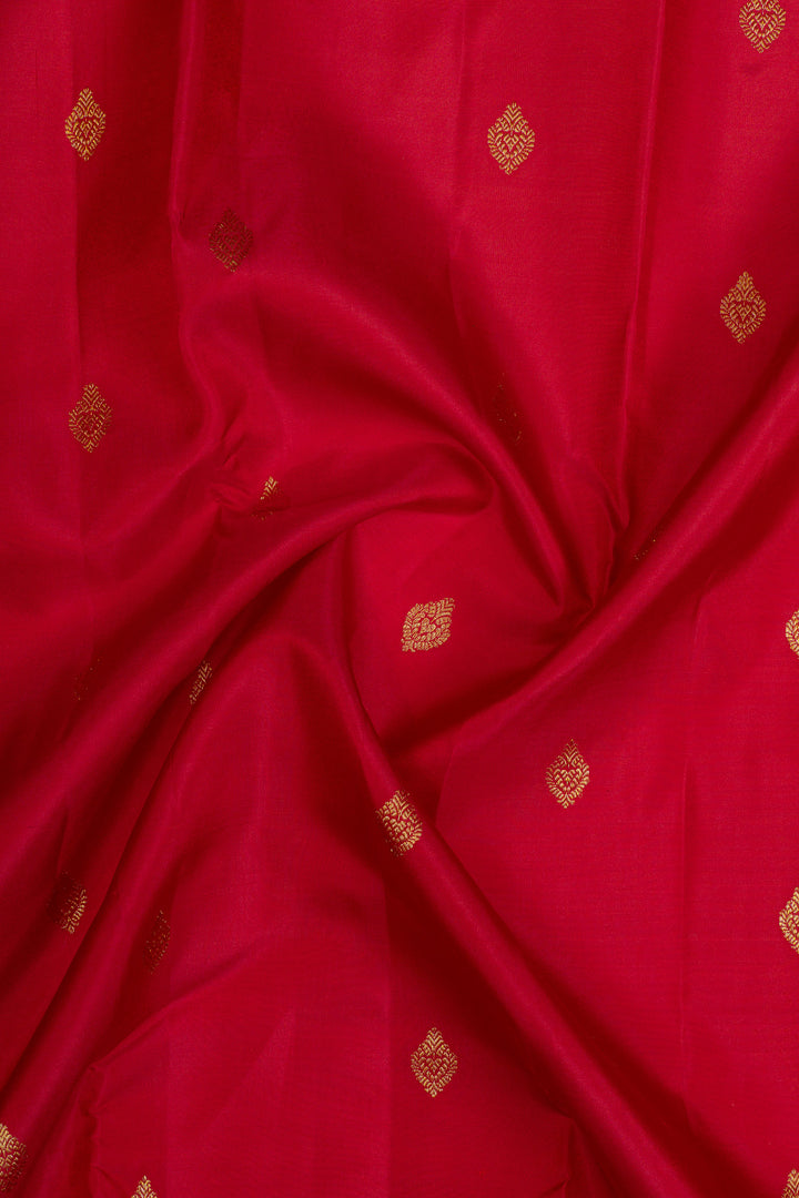 Reddish pink traditional pure kanchipuram silk saree