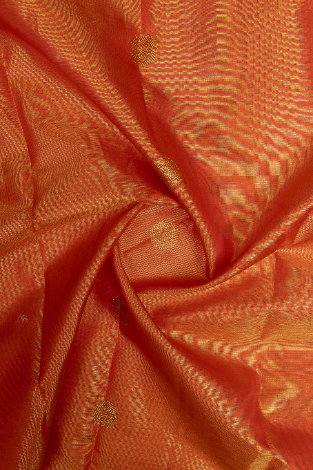 Rust orange and navy blue Vairaoosi pure Kanchipuram silk saree