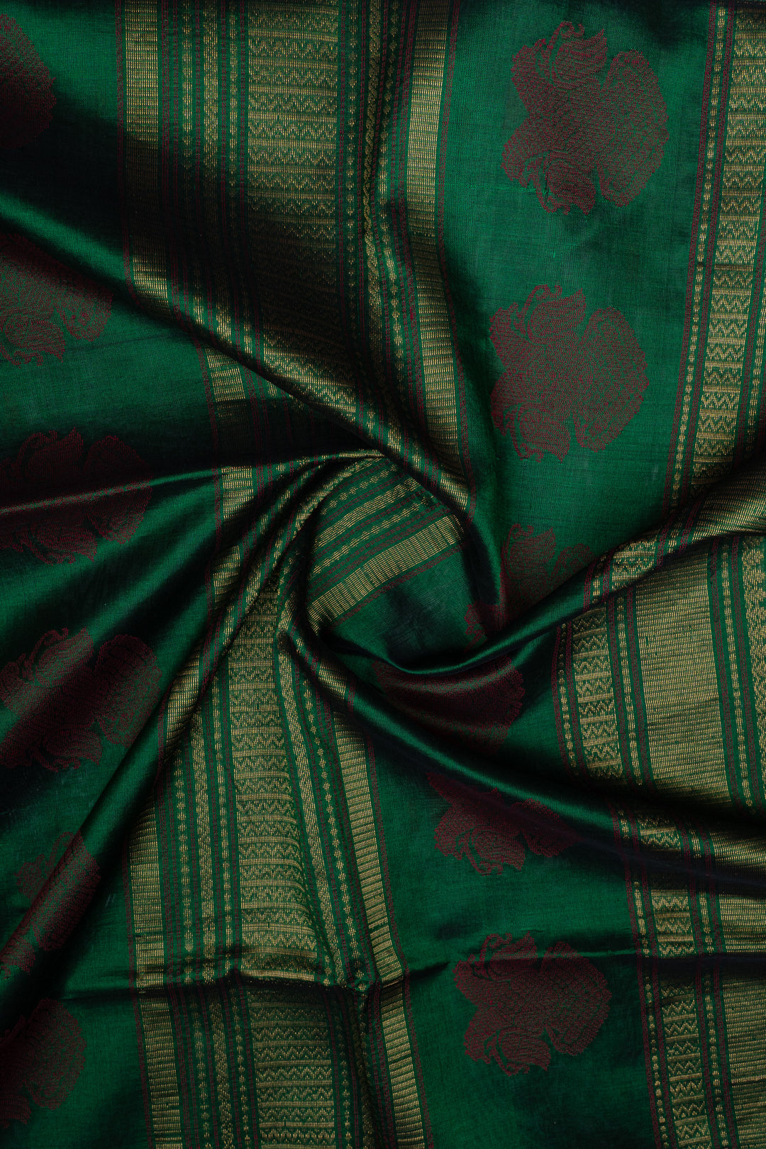 Pink and Green checks silk cotton saree