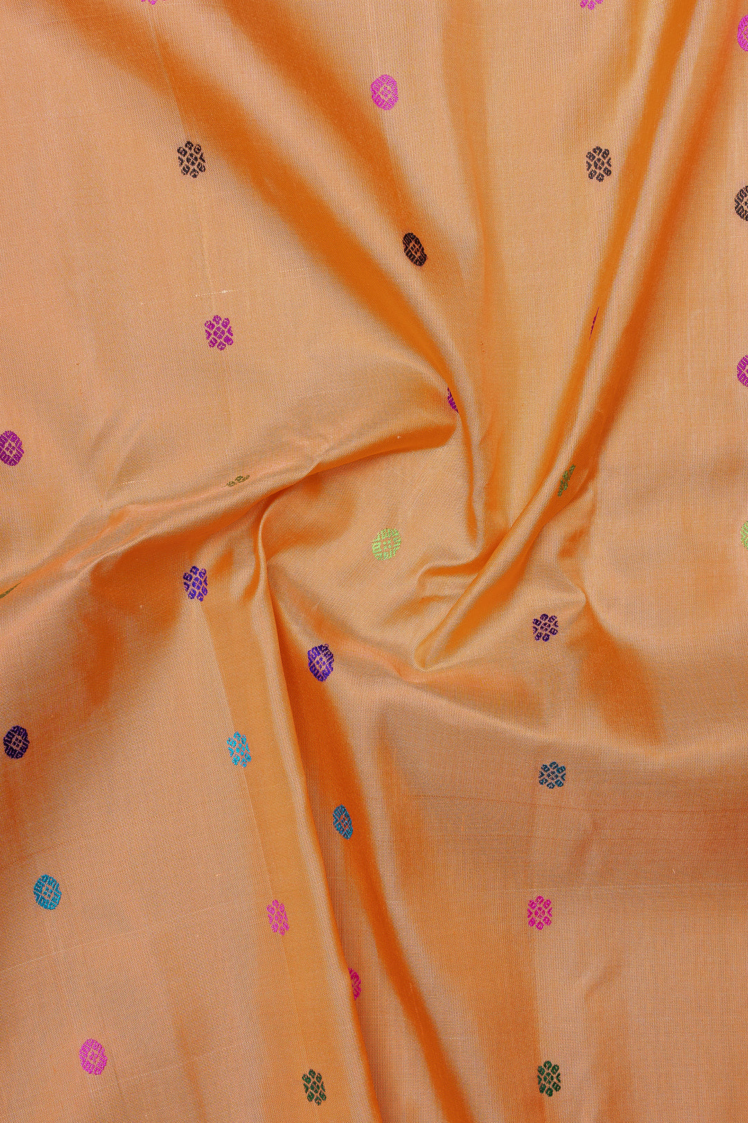 Peach and grey pure Gadwal silk saree