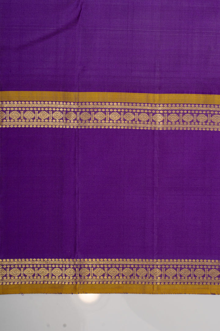 Mint green and purple plus veldhari checks pure kanchipuram silk saree