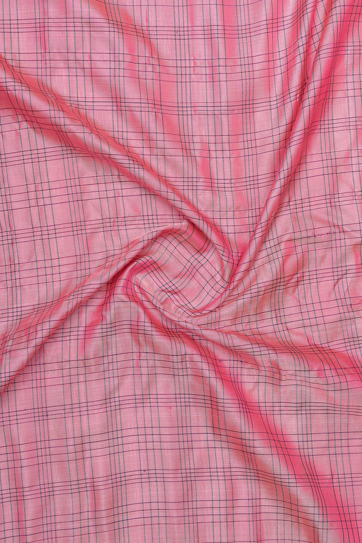Baby pink and blue pure Gadwal silk saree