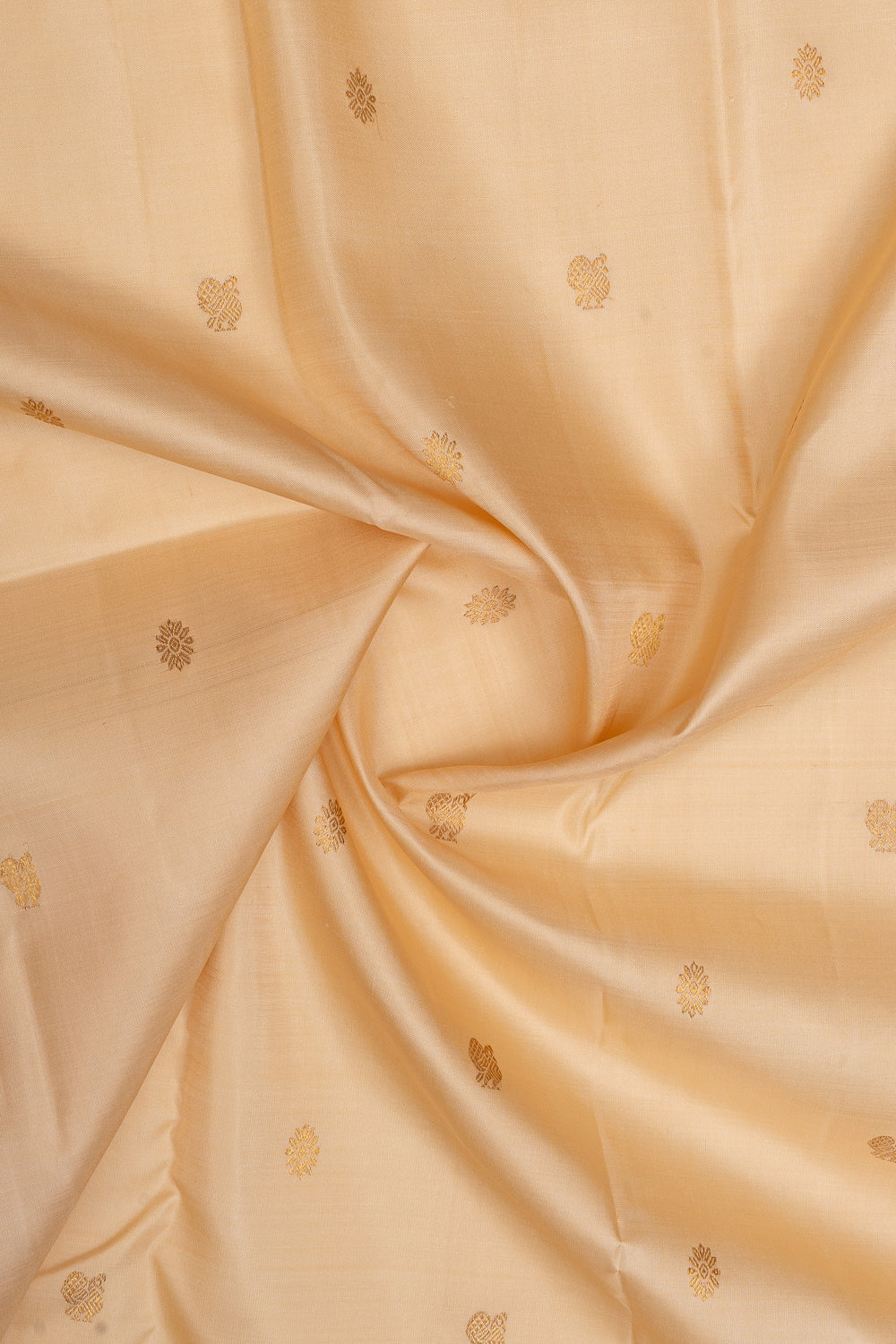 Cream and purple traditional pure kanchipuram silk saree