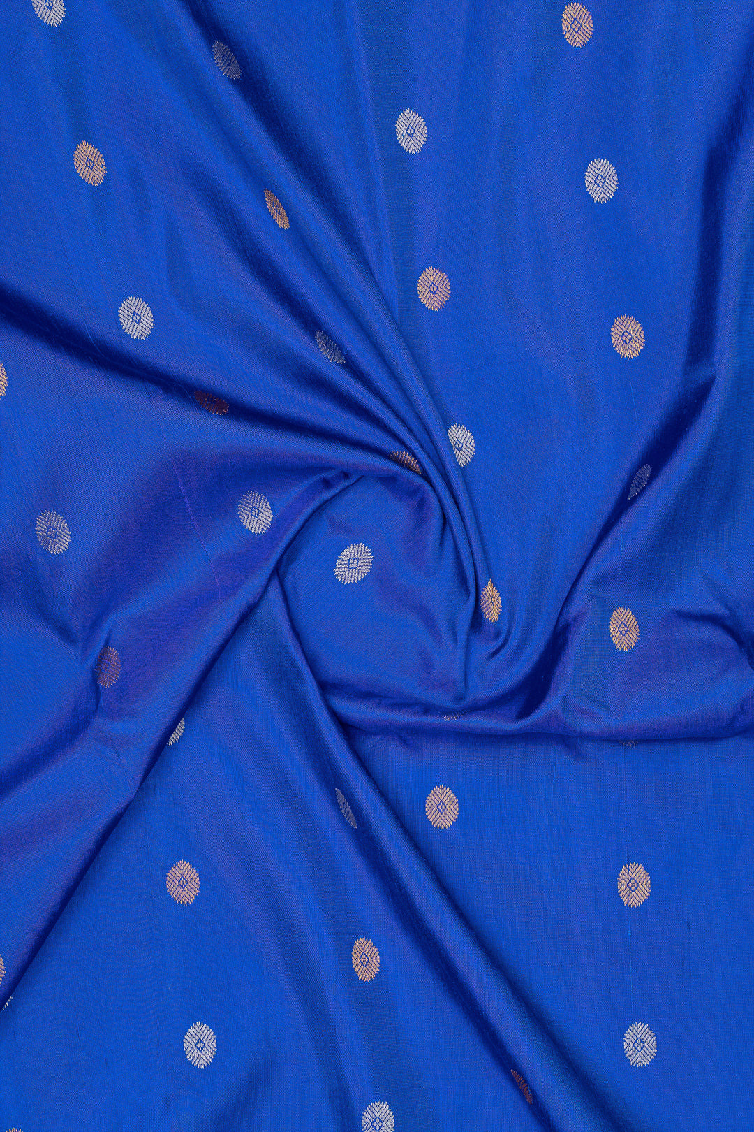 Royal blue and ivory pure Gadwal silk saree