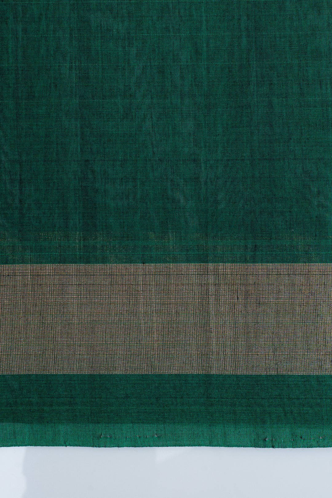 Red and green Ikat silk cotton saree