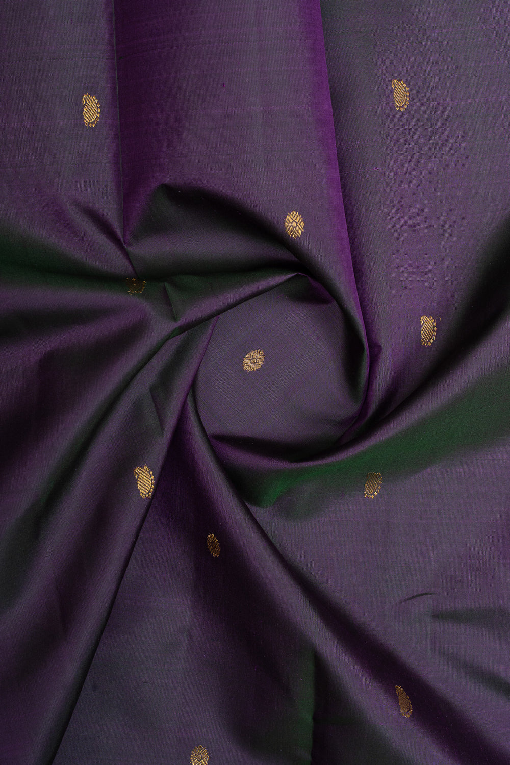 Purple and blue shot colour traditional pure kanchipuram silk saree