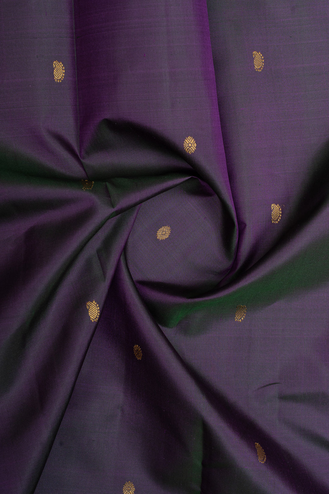 Purple and blue shot colour traditional pure kanchipuram silk saree