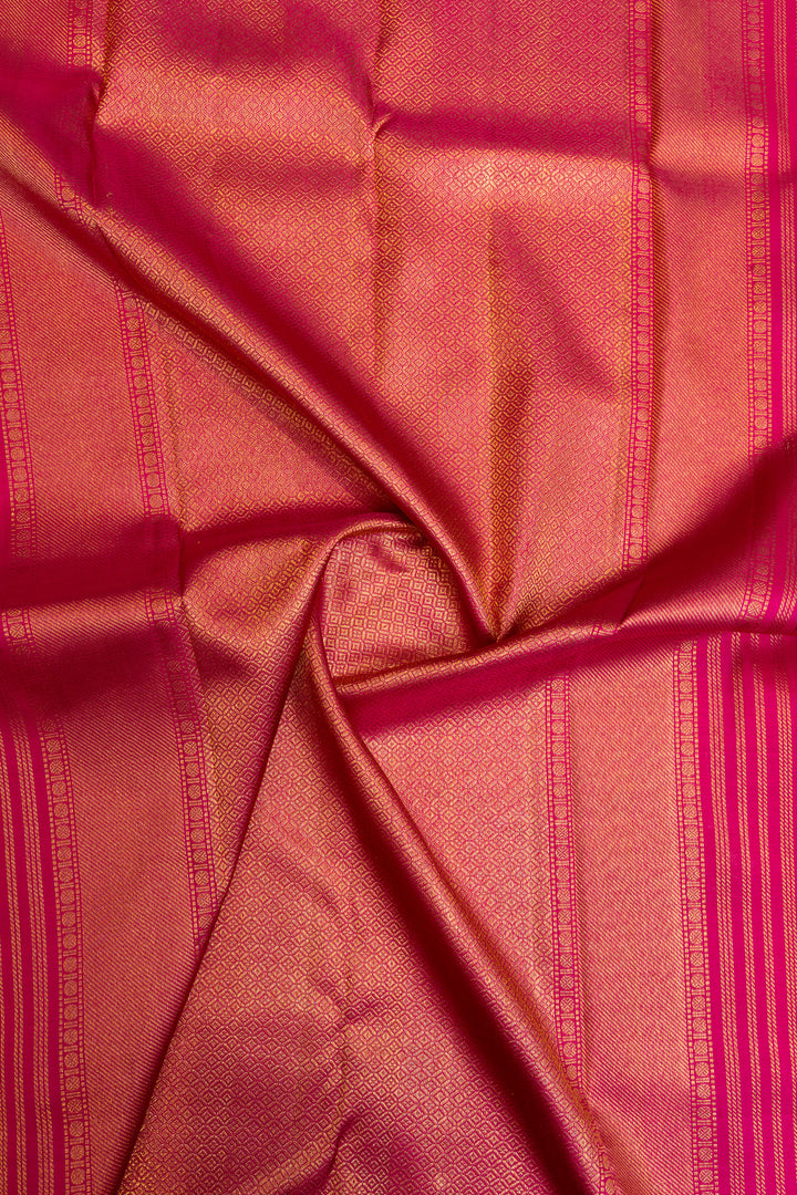 Pink annam chakram brocade pure Kanchipuram silk saree