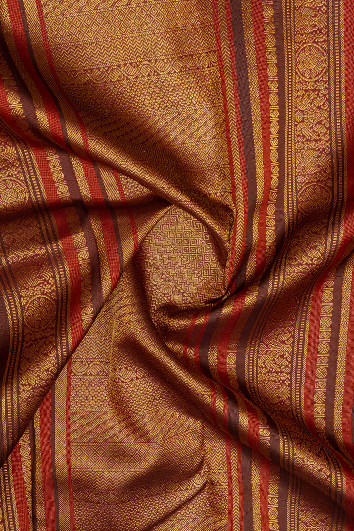 Mustard traditional pure kanchipuram silk saree