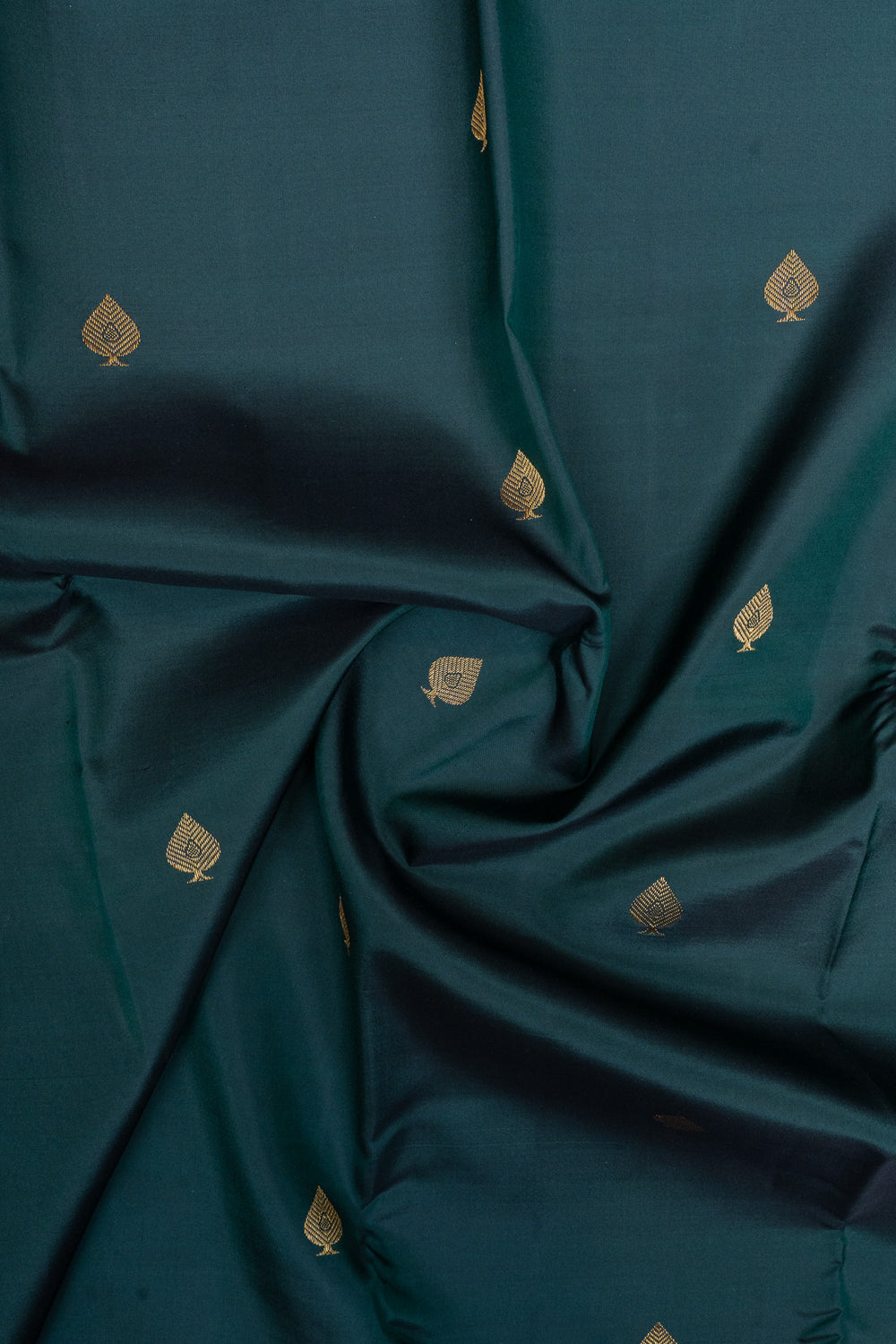 Forest green Varisaipettu pure Kanchipuram silk saree