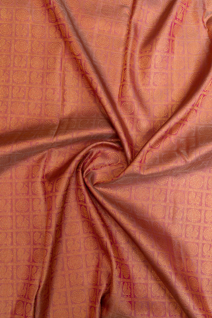 Pink annam chakram brocade pure Kanchipuram silk saree