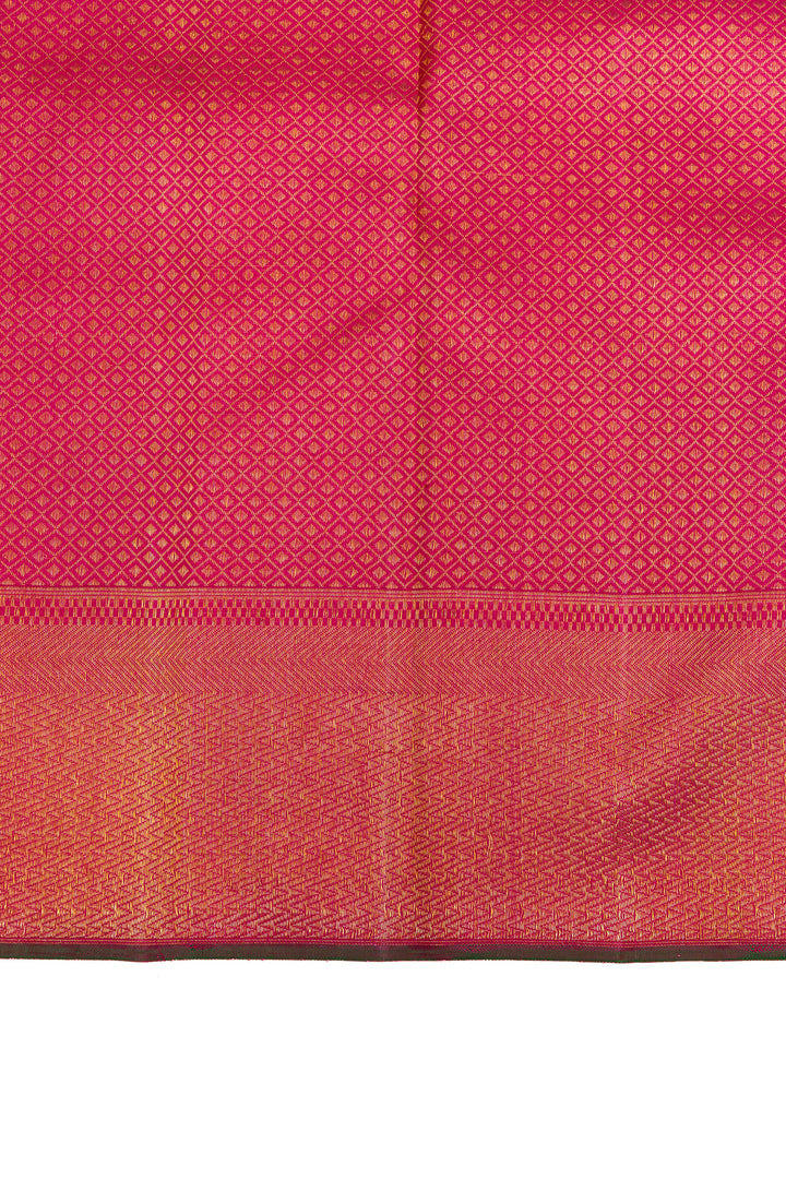 Pink annam chakram brocade pure Kanchipuram silk saree