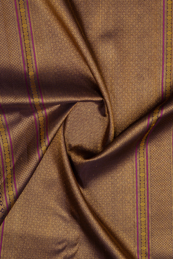 Anandha blue and jamun traditional pure kanchipuram silk saree
